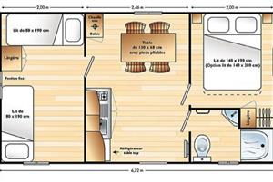 Plan Mobil Home Domino 4 personnes